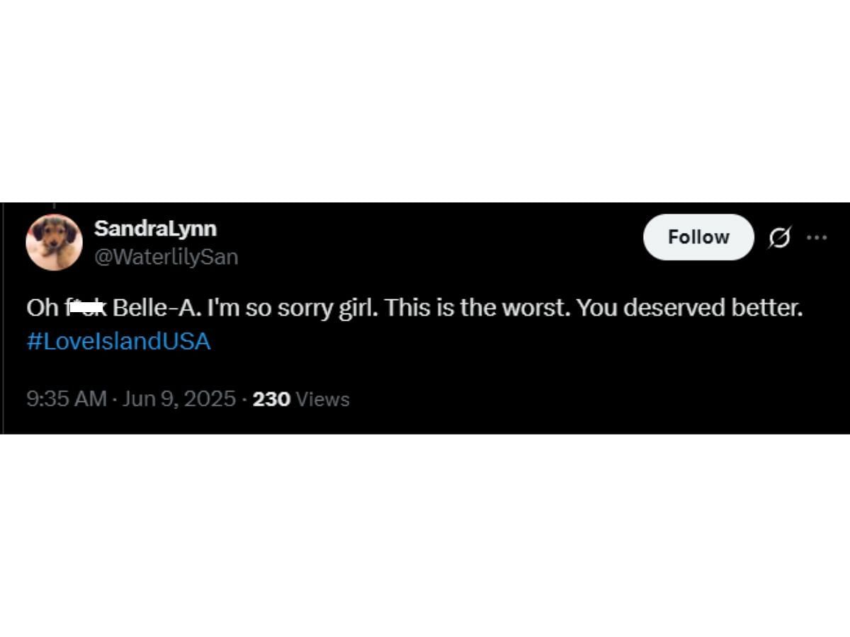 A user reacts (Image via X/ @WaterlilySan)